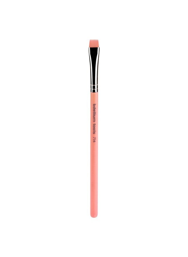 Bdellium Tools Bdellium Tools Professional Makeup Brush - Pink Bambu Series 714 Flat Eye Definer - With Soft Synthetic Fibers, For Eye Definition (Pink, 1pc)  - Image 1