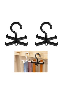 KASTWAVE Belt Hanger for Closet - 360° Rotating Belt Organizer Belt Rack Ties and Belt Holder Closet Storage Accessory Hooks for Belts, Ties, Scarves, (8 Pack, 4 Black 4 White)
