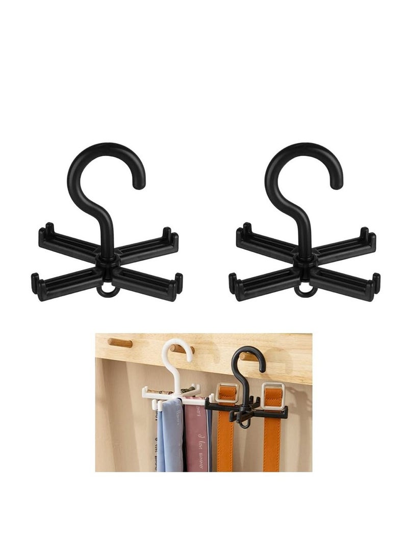 KASTWAVE - KASTWAVE Belt Hanger for Closet - 360° Rotating Belt Organizer Belt Rack Ties and Belt Holder Closet Storage Accessory Hooks for Belts, Ties, Scarves, (8 Pack, 4 Black 4 White) - Image 1