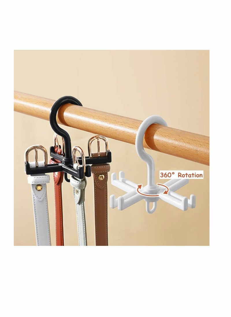 KASTWAVE - KASTWAVE Belt Hanger for Closet - 360° Rotating Belt Organizer Belt Rack Ties and Belt Holder Closet Storage Accessory Hooks for Belts, Ties, Scarves, (8 Pack, 4 Black 4 White) - Image 1