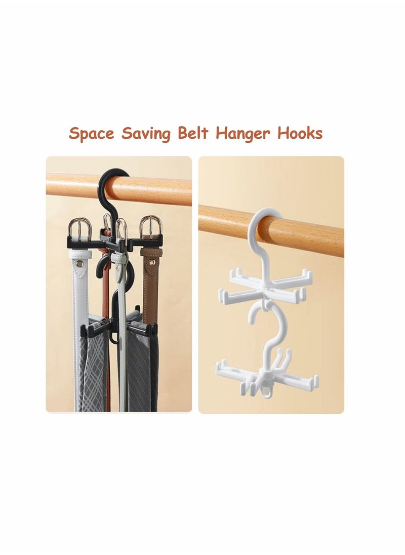 KASTWAVE - KASTWAVE Belt Hanger for Closet - 360° Rotating Belt Organizer Belt Rack Ties and Belt Holder Closet Storage Accessory Hooks for Belts, Ties, Scarves, (8 Pack, 4 Black 4 White) - Image 1