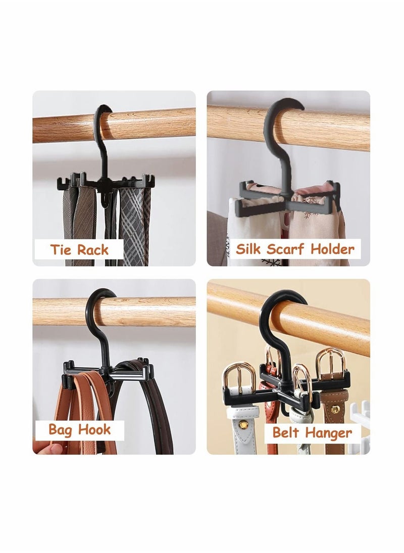 KASTWAVE - KASTWAVE Belt Hanger for Closet - 360° Rotating Belt Organizer Belt Rack Ties and Belt Holder Closet Storage Accessory Hooks for Belts, Ties, Scarves, (8 Pack, 4 Black 4 White) - Image 1