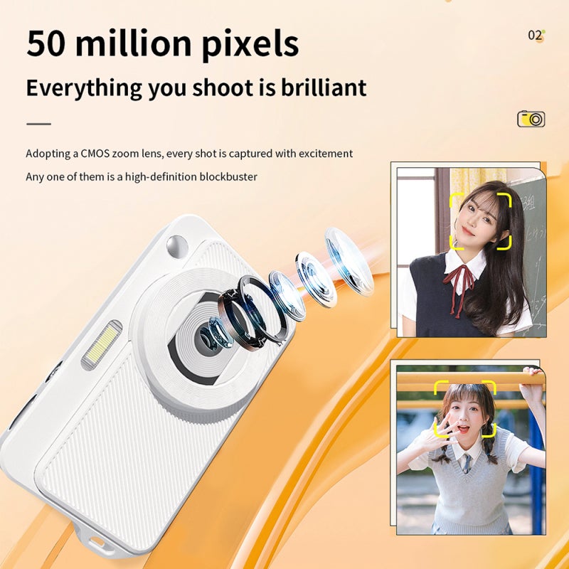 4K Digital Camera: 50MP Photo, Auto Focus, 16X Digital Zoom, Built-In Flash, Beauty Mode, 800mAh Rechargeable Type-C Battery, Compact Black Design - Ideal Gift for Teens and Kids - Image 5
