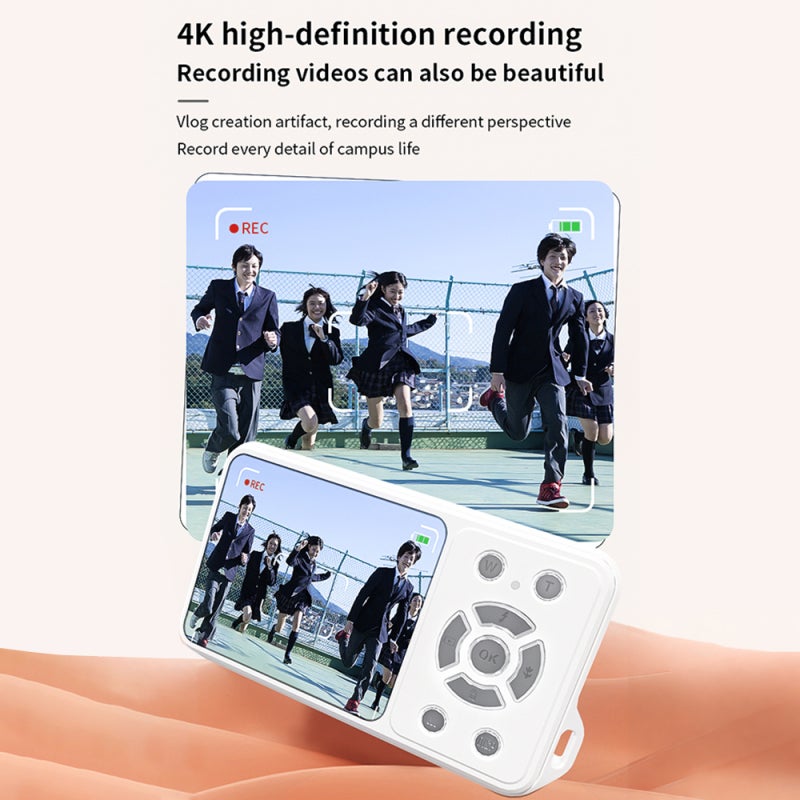 4K Digital Camera: 50MP Photo, Auto Focus, 16X Digital Zoom, Built-In Flash, Beauty Mode, 800mAh Rechargeable Type-C Battery, Compact Black Design - Ideal Gift for Teens and Kids - Image 4