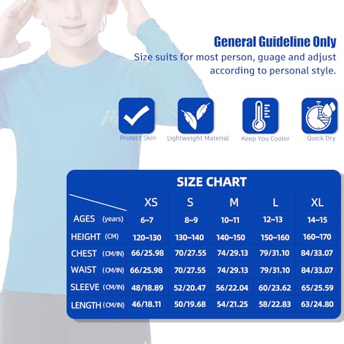 MEETWEE Children's Base Layer Boys Long Sleeve Shirt Quick Dry Kids Thermal Long Underwear,UPF50+ Boy Rash Guard Shirts Dark Blue - Image 2