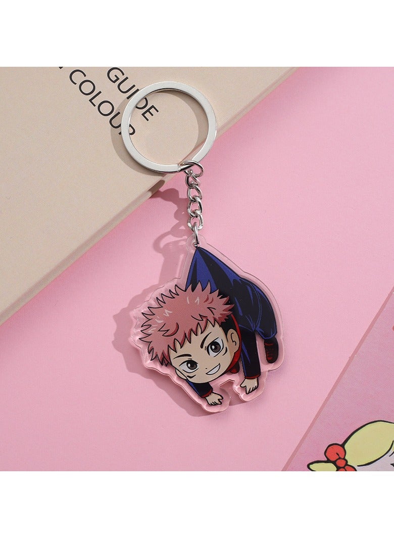 1 قطعة أنيمي Jujutsu Kaisen Itadori يوجي سلسلة مفاتيح مصنوعة من الأكريليك - Image 1
