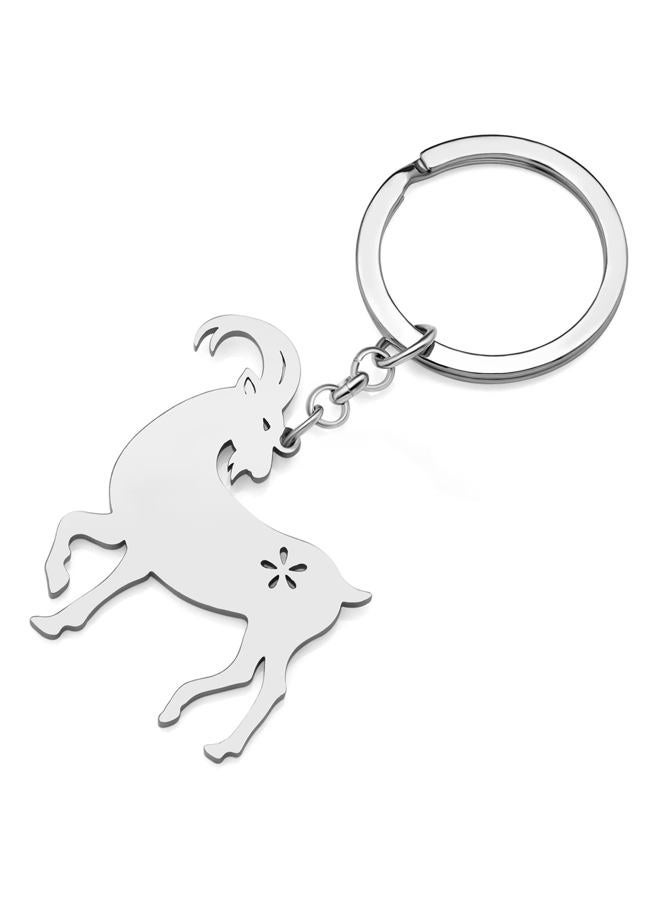 DALANE Stainless Steel Goat Keychains Sheep Wallet Key Ring Animals Jewelry Charms Gifts for Women Girls Bag Decor (Silver Plated) - Image 2