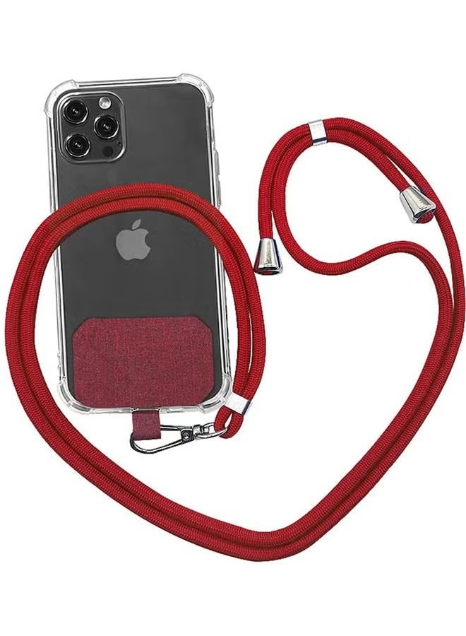 Phone Lanyard Neck Holder With Adjustable Strap Red  - Image 1