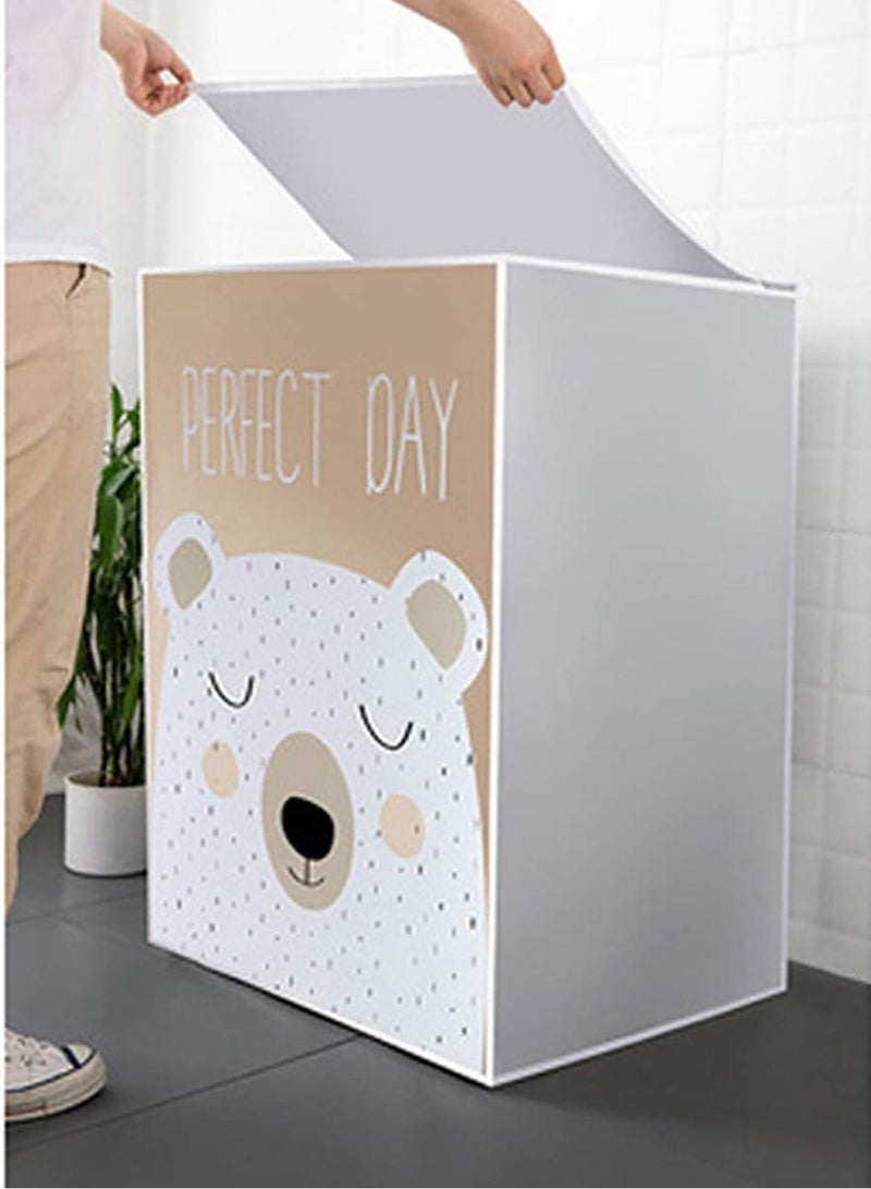 Waterproof Washing Machine Cover Dustproof Sun Protection WasherorDryer Cover for Top Load Machine Easy to Use Washer Dryer Machine Protection Case Washing Appliance Protectors  Bear  2pcs - Image 2