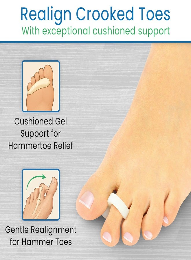 VIVEsole Hammer Toe Pads By Envelop - Silicone Gel Toe Crest Helps Cushion and Support Hammer, Claw and Mallet Toes - Toe Pads Rest Comfortably Under Toes to Eliminate Pressure and Ease Pain - Vive Guarantee - Image 4