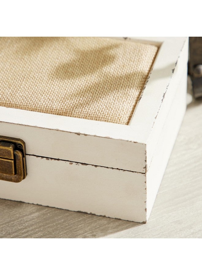Deco 79 Wooden Decorative Box Decorative Keepsake Boxes with Hinged Lid, Set of 2 Storage Boxes 10", 8"W, White - Image 2