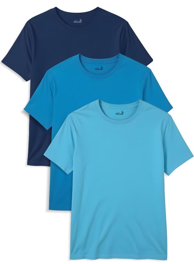 minicult Basics Cotton Kids Half Sleeve T Shirts in Vibrant Solid Colors (Blue c22)(Pack of 3)(2-3 Years) - Image 5