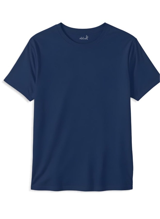 minicult Basics Cotton Kids Half Sleeve T Shirts in Vibrant Solid Colors (Blue c22)(Pack of 3)(2-3 Years) - Image 4