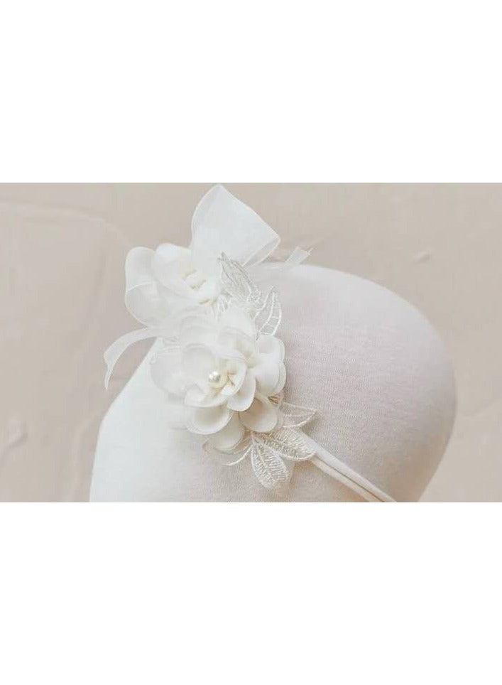 عصابة رأس لطيفة على شكل فيونكة للفتيات الصغيرات من الدانتيل الناعم على شكل زهور، إكسسوارات شعر للأطفال حديثي الولادة - Image 2