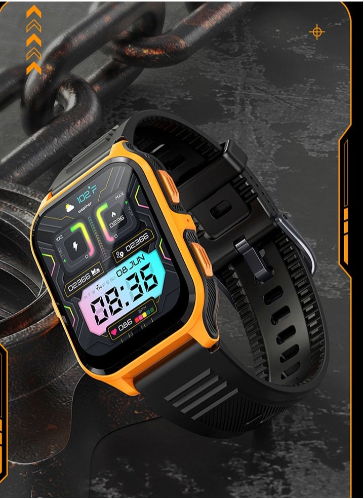 AROAQ - P73 Smart Watch, 300mah Multifunction Fitness Tracker Watch With Bluetooth Call Voice Assistant, Colorful Hd Large Display Smart Bracelet Sports Watch, (Camouflage Black) - Image 1