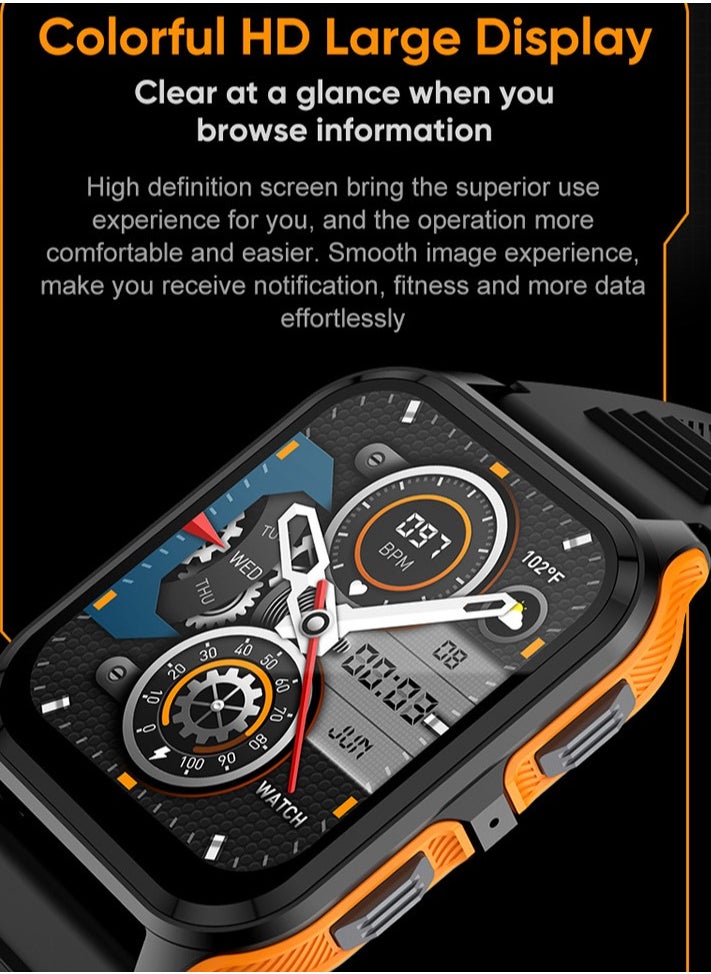 AROAQ - P73 Smart Watch, 300mah Multifunction Fitness Tracker Watch With Bluetooth Call Voice Assistant, Colorful Hd Large Display Smart Bracelet Sports Watch, (Camouflage Black) - Image 1