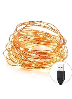 E-DAMEN EDAMEN Led Copper Series String Light Warm White 3m Series with 30 Led Bulbs Flexible Copper String for Home Party Inrood Outdoor DIY Decoration USB Soursed Pack of 1  - Image 2