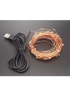 E-DAMEN EDAMEN Led Copper Series String Light Warm White 3m Series with 30 Led Bulbs Flexible Copper String for Home Party Inrood Outdoor DIY Decoration USB Soursed Pack of 1  - Image 3