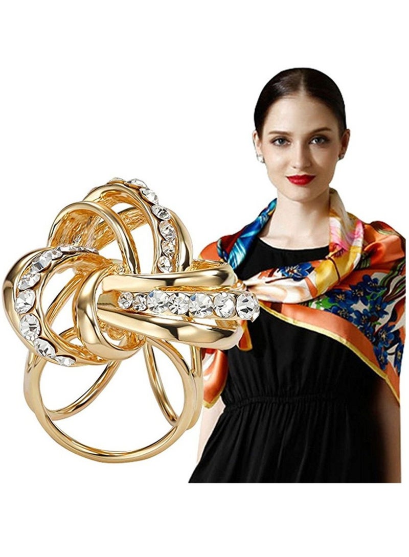 Excefore Ladies Three Rings Silk Scarves Clip,  Simple Fashion Clothing Buckles, Scarf Chiffon Buckle, Suitable for Ladies Girls Clothing Scarf Shawl  - Image 4