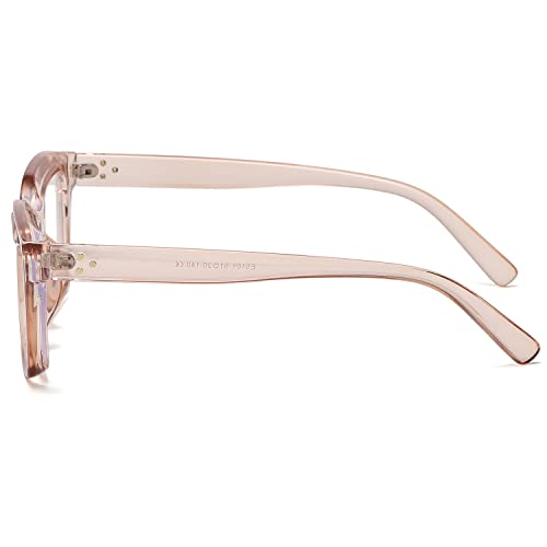 EYLRIM Classic Thick Square Frame Clear Lens Glasses for Women Men Non Prescription Eyeglasses(A9 Transparent Brown) - Image 3
