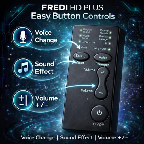 FREDI HD PLUS Mobile Voice Changer Device with 8 Sound Effects | Rechargeable Audio Voice Modifier with Volume Adjustment | Compact Portable Sound Effect Controller for Android & iPhone Smartphones - Image 2