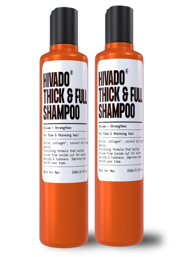 HIVADO Thick & Full Shampoo for Men 2×250ml | Thickening & Volumizing Shampoo for Thinning and Limp Hair | Strengthens Hair from Root to Tip | Density, Fullness & Healthy-Looking Hair | Sulfate-Free Formula - Image 1
