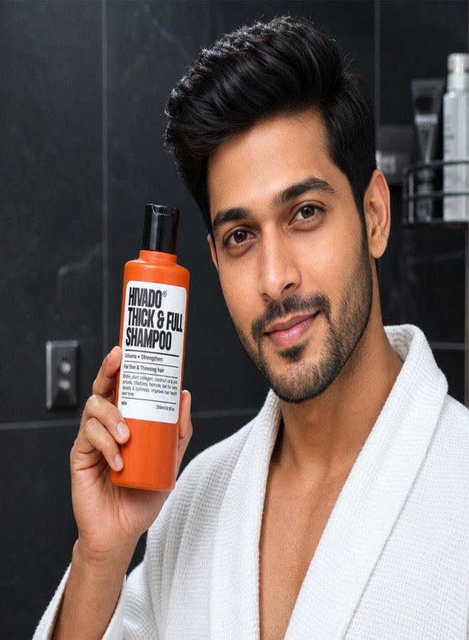HIVADO Thick & Full Shampoo for Men 2×250ml | Thickening & Volumizing Shampoo for Thinning and Limp Hair | Strengthens Hair from Root to Tip | Density, Fullness & Healthy-Looking Hair | Sulfate-Free Formula - Image 3