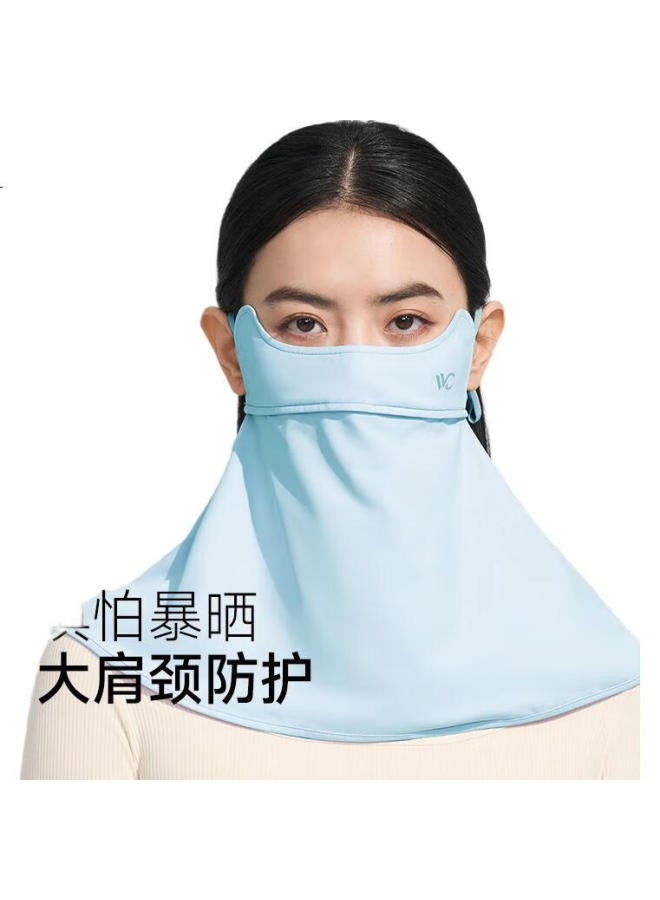 Vvc Sunscreen Face Mask Ice Skin Neck Protection Women Summer Uv Protection Sunshade Outdoor Travel Breathable Mask Cloud Light Blue
