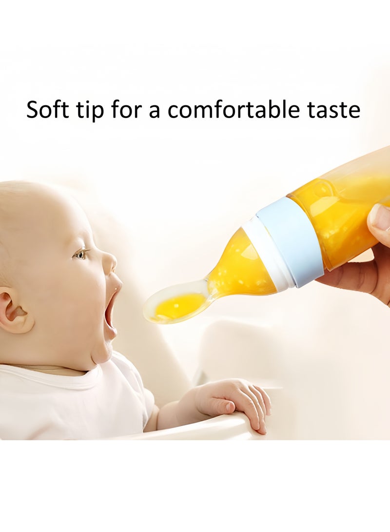 Set of 2 Silicone Baby Feeders - Versatile Feeding Spoon Bottles with Standing Base - Perfect for Infants (0-24 Months) - Image 2