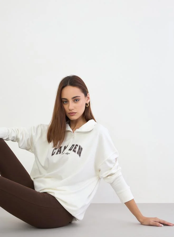 Styli Oversized Longline Sweatshirt and Leggings Co-Ords