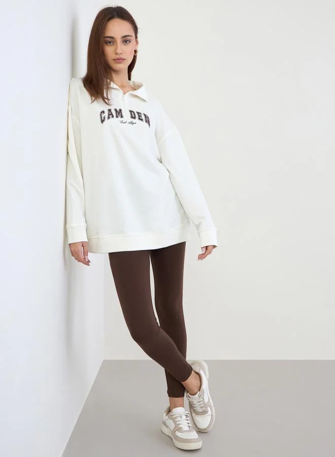 Styli Oversized Longline Sweatshirt and Leggings Co-Ords