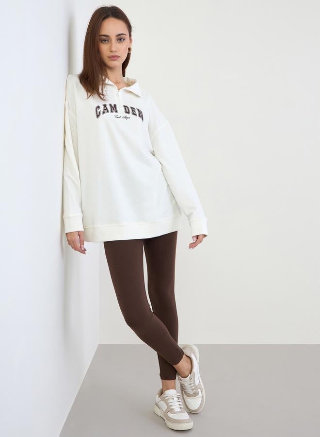 Styli Oversized Longline Sweatshirt and Leggings Co-Ords - Image 2