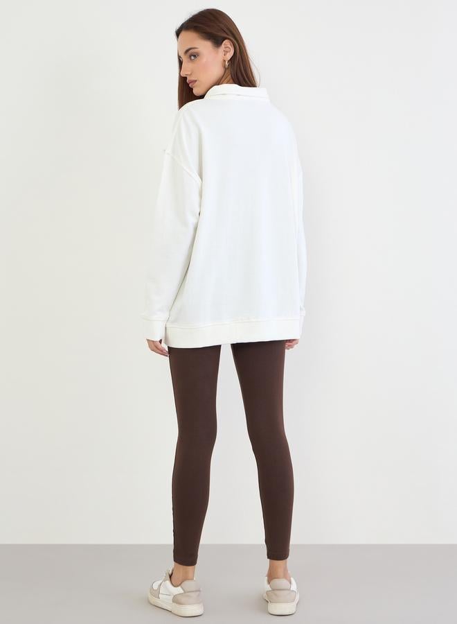Styli Oversized Longline Sweatshirt and Leggings Co-Ords - Image 4