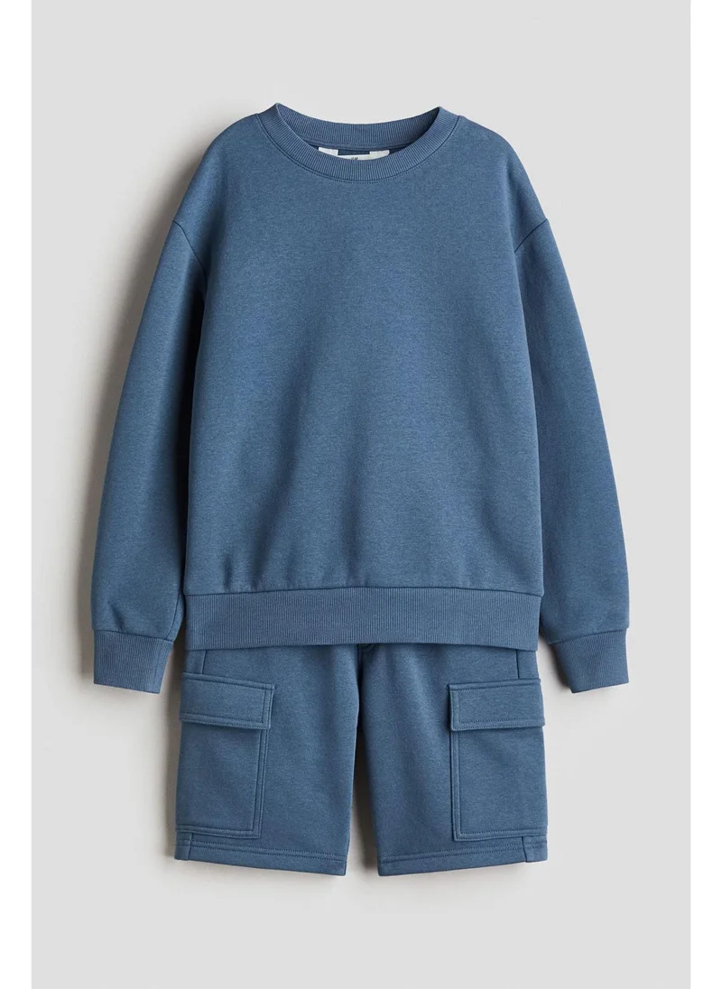 اتش اند ام 2-piece sweatshirt and shorts set