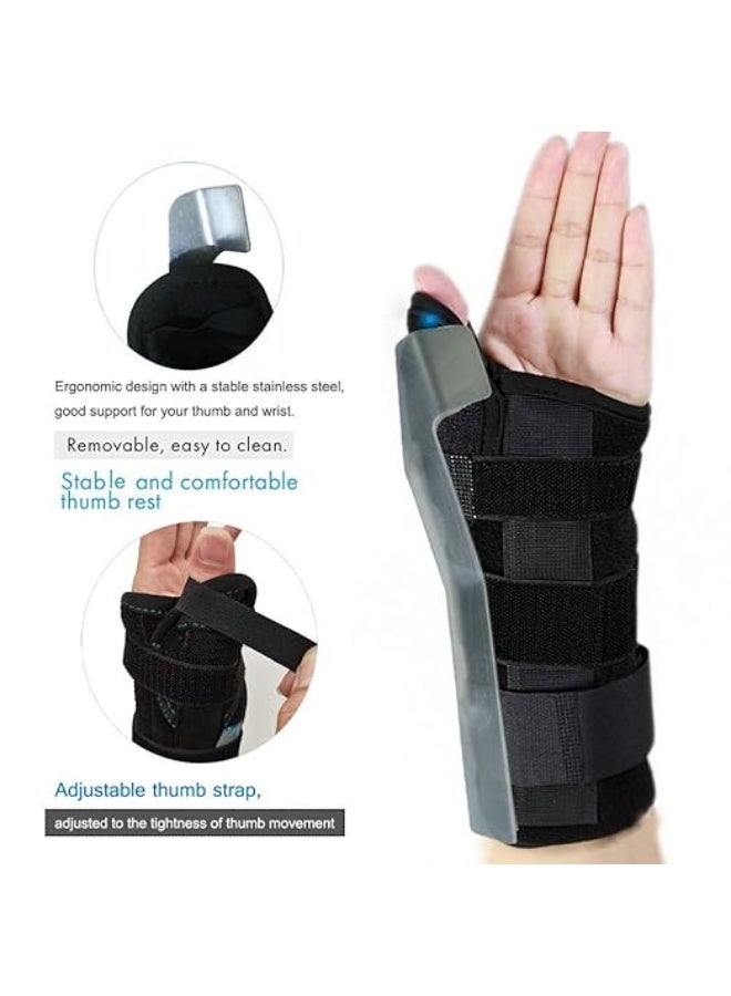 دعامة المعصم والإبهام الطبية مع جبيرة ألمنيوم واقية – دعم ممتد للساعد لحالات التهاب الأوتار، النفق الرسغي والكسور – تثبيت فائق للمفاصل – تصميم مخصص لليد اليسرى - Image 2