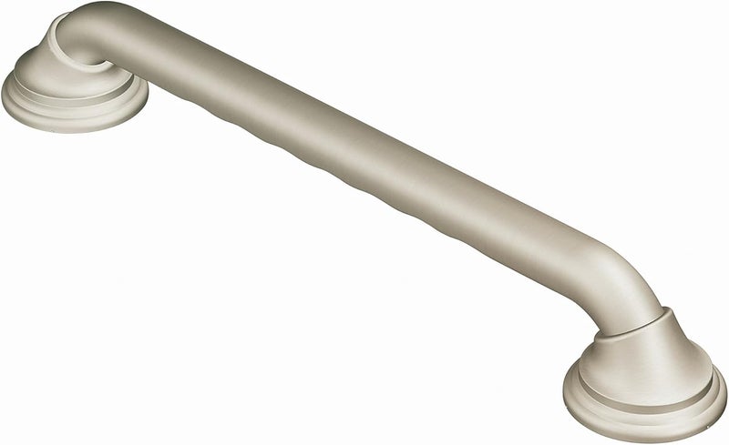 Moen Home Care Bathroom Safety Designer24 Inch Handicap Grab Bar for Bathtub and Shower with Curled Grip Elderly Assistance Product Brushed Nickel LR8724D3GBN - Image 1