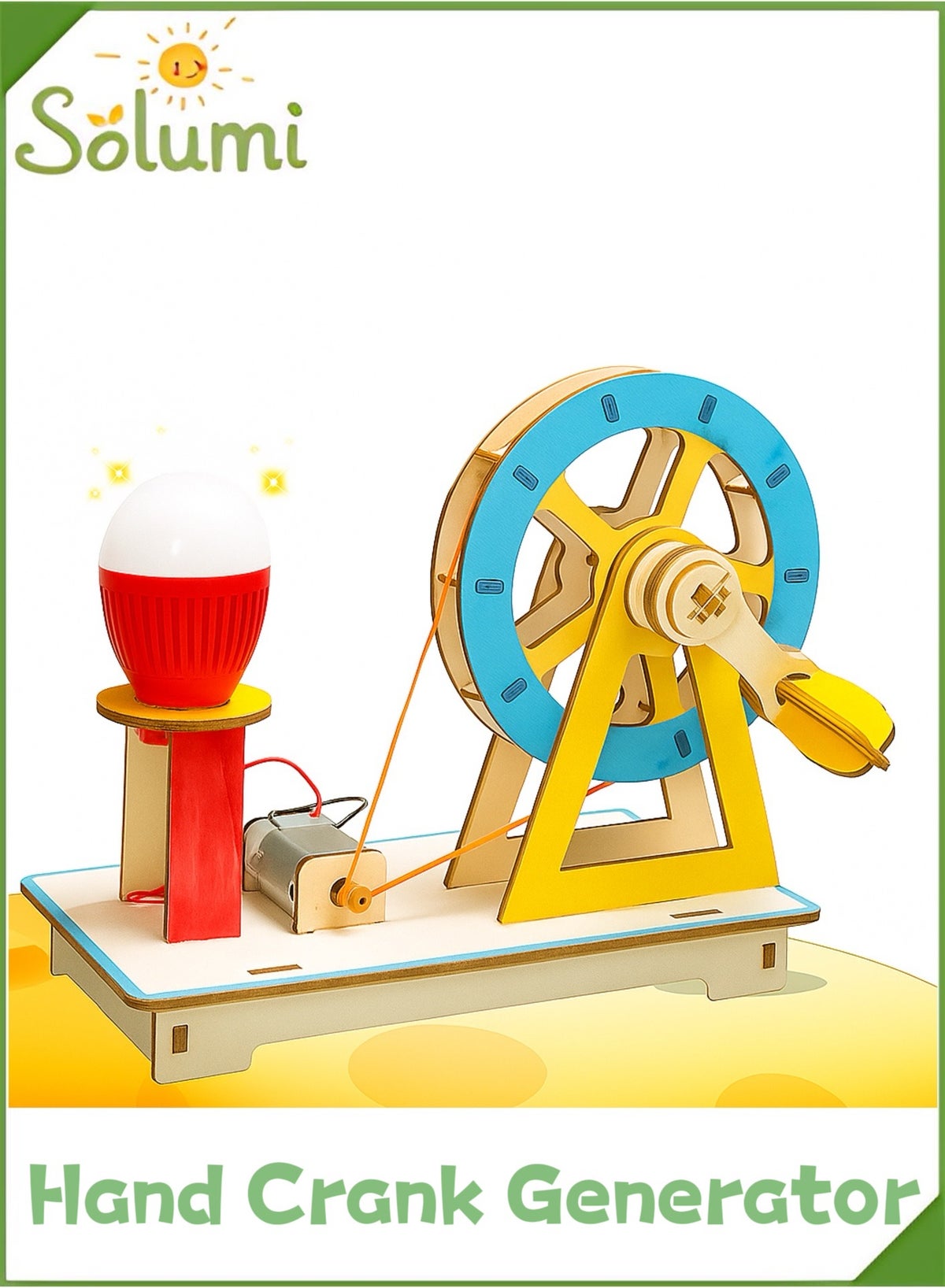 Solumi 【Wooden Hand Crank Generator Kit for Kids】 – DIY Manual Wooden ...