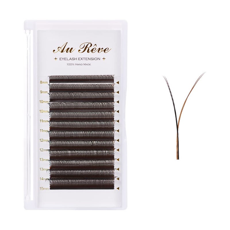Y Lashes Extensions Colored YY Lashes Premade Fans Brown Eyelash Extensions D Curl 007mm 815mm Mixed Tray Y Shape Easy Fan Volume Lashes Supplies YY007DDeep Brown