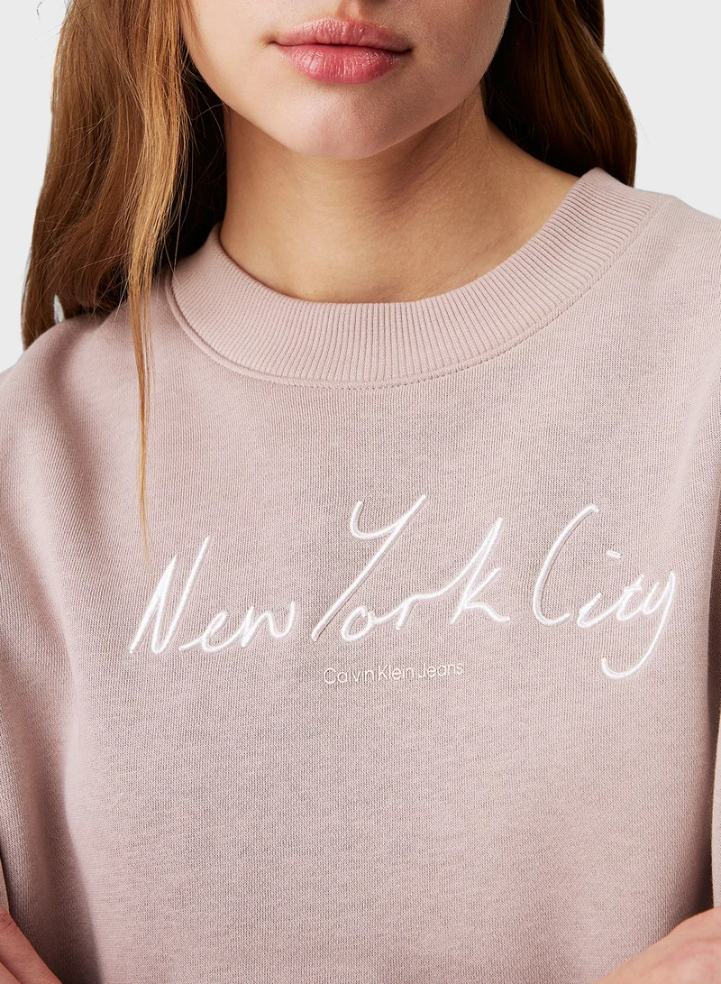 Calvin Klein Jeans Embroidered NYC Relaxed Sweatshirt