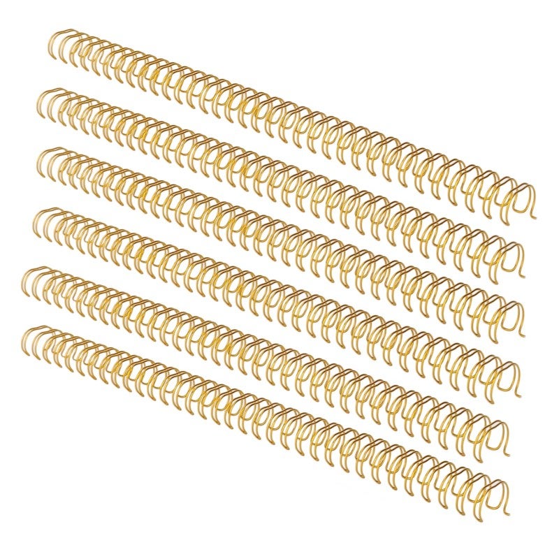 Double Wire Binding Spines 14.3mm 34 Loops 3:1 Ratio - Nylon Coated Metal Coil for up to 120 Sheets - Gold Binding Combs for Document Organization - Image 3