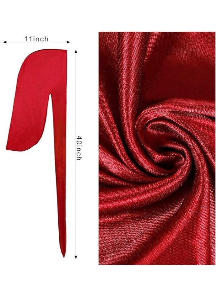 4PCS Silky Durags for Men Women 360 Waves, Silk Durag Pack, Silky Satin Durag Extra Long Tails - Image 4