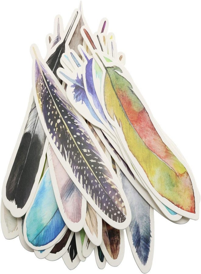 TAODAN 2 Boxes/60PCS Bookmark Colorful Feather Paper Reading Bookmarks Creative Novelty Book Page Marker Stationery Supplies - Image 1