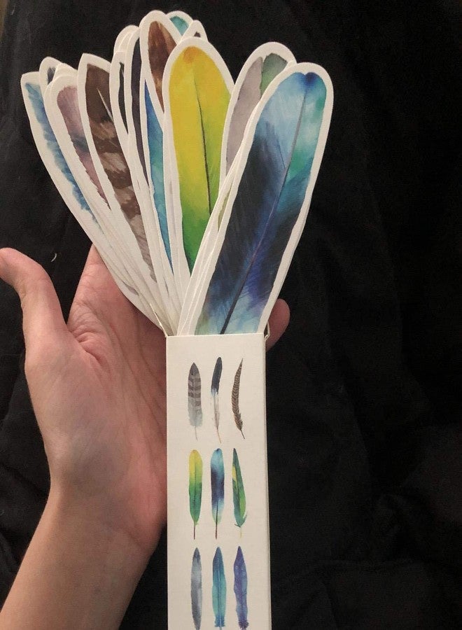 TAODAN 2 Boxes/60PCS Bookmark Colorful Feather Paper Reading Bookmarks Creative Novelty Book Page Marker Stationery Supplies - Image 3