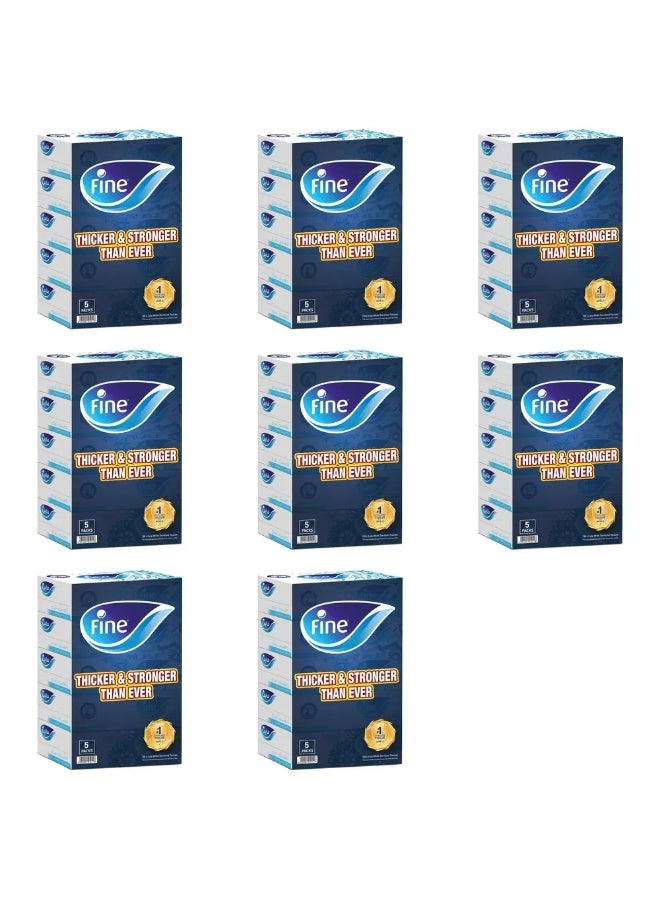 Fine 2 PLY Thicker and Stronger Bulk 5 Pack Tissue Box Set 150 Sheets- 8 Pack - Image 2