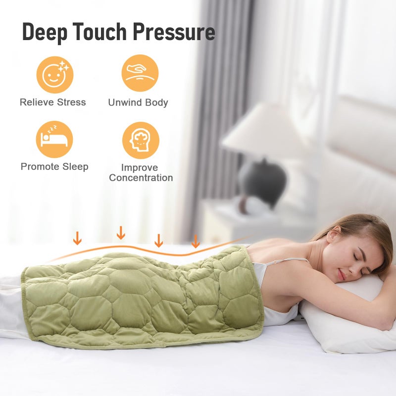Wemore Weighted Lap Blanket 7lbs for Adults  Small Weighted Blanket for Travel  Calming  Relaxing  Napping and Sleeping  All-Season Weighted Lap Pad  Machine Washable  Green 24x29 inches - Image 2