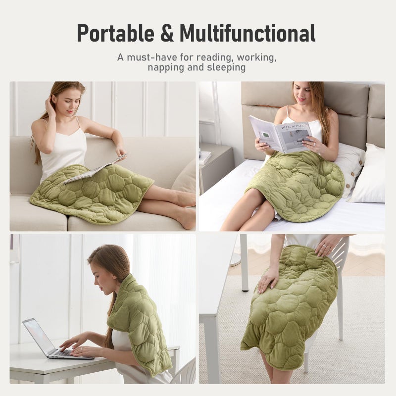 Wemore Weighted Lap Blanket 7lbs for Adults  Small Weighted Blanket for Travel  Calming  Relaxing  Napping and Sleeping  All-Season Weighted Lap Pad  Machine Washable  Green 24x29 inches - Image 5
