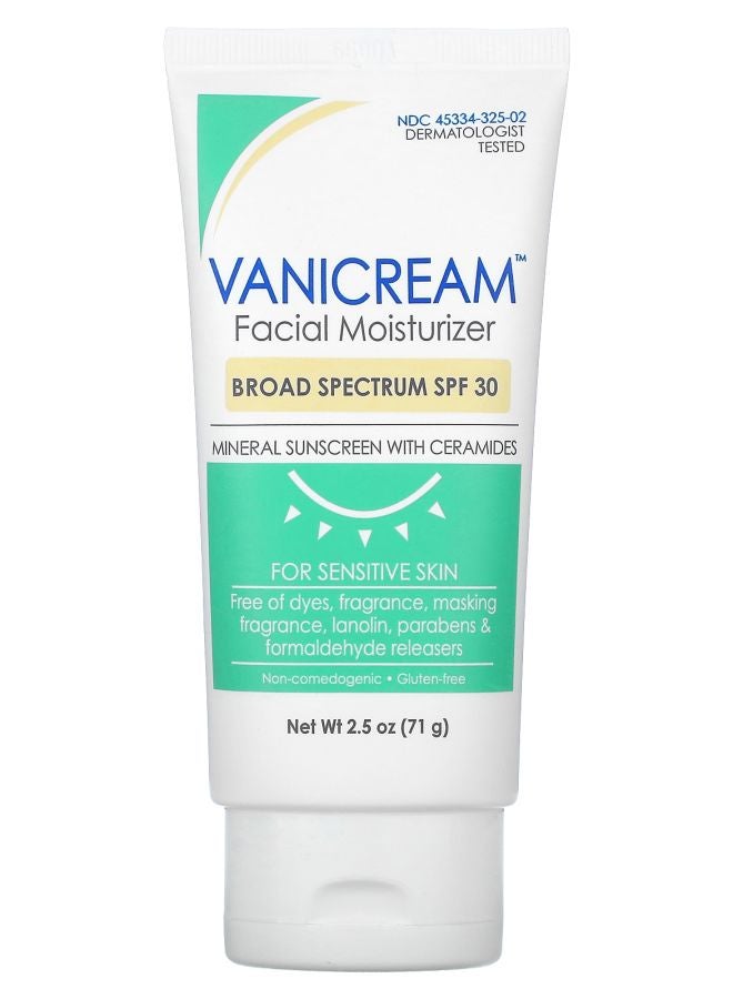 Facial  Moisturizer Mineral Sunscreen with Ceramides For Sensitive Skin  SPF 30 2.5 oz (71 g)