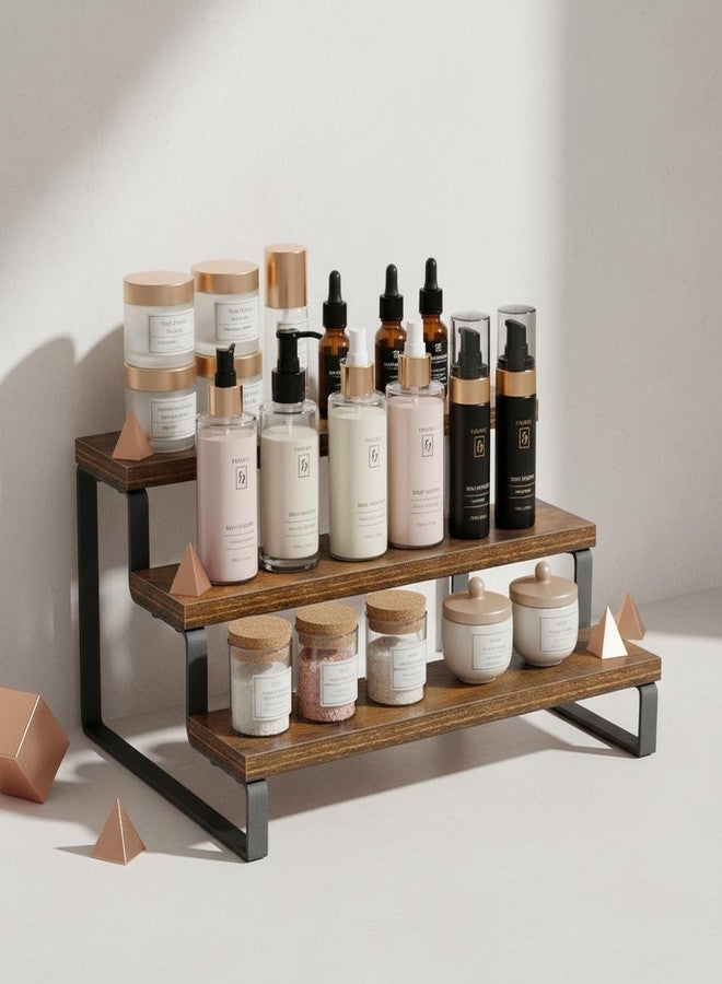 ANYBAR 3-Tier Handmade Spice Reck for Kitchen Countertop | Pickles Bottle | Tea Container Rack | Sugar Container I Engineered Wood Spice Rack for Kitchen Countertop |Metal Frame Storage |Multi-Purpose - Image 5