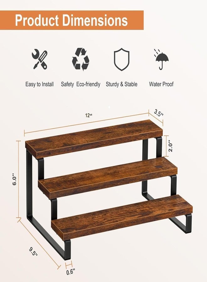 ANYBAR 3-Tier Handmade Spice Reck for Kitchen Countertop | Pickles Bottle | Tea Container Rack | Sugar Container I Engineered Wood Spice Rack for Kitchen Countertop |Metal Frame Storage |Multi-Purpose - Image 3