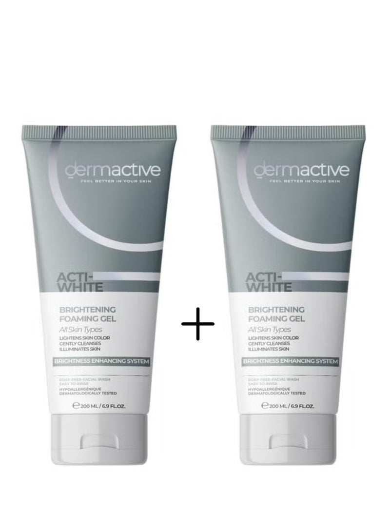 Dermactive Acti-White Skin Lightening Foaming Wash 200ml 1+1 promo pack